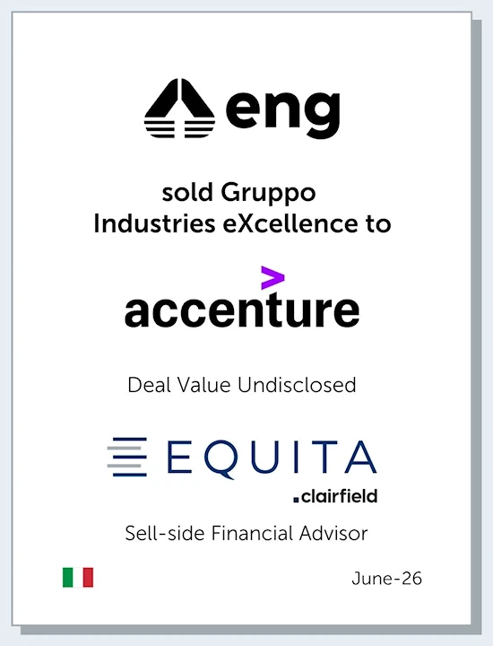 EQUITA asistió a Engineering en la venta de Gruppo Industries eXcellence a Accenture